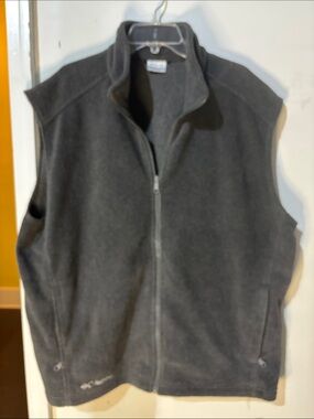 Columbia Men’s‎ Fleece Zip Vest Charcoal Gray XXL Full Zip Lightweight